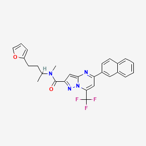 molecular formula C27H23F3N4O2 B10944604 N-[4-(furan-2-yl)butan-2-yl]-N-methyl-5-(naphthalen-2-yl)-7-(trifluoromethyl)pyrazolo[1,5-a]pyrimidine-2-carboxamide 