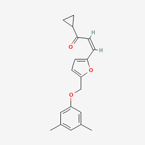 molecular formula C19H20O3 B10944634 (2Z)-1-cyclopropyl-3-{5-[(3,5-dimethylphenoxy)methyl]furan-2-yl}prop-2-en-1-one 