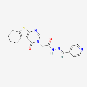 2-(4-oxo-5,6,7,8-tetrahydro[1]benzothieno[2,3-d]pyrimidin-3(4H)-yl)-N'-[(E)-pyridin-4-ylmethylidene]acetohydrazide