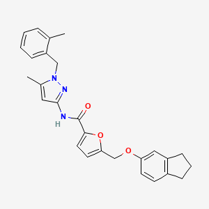 5-[(2,3-dihydro-1H-inden-5-yloxy)methyl]-N-[5-methyl-1-(2-methylbenzyl)-1H-pyrazol-3-yl]furan-2-carboxamide