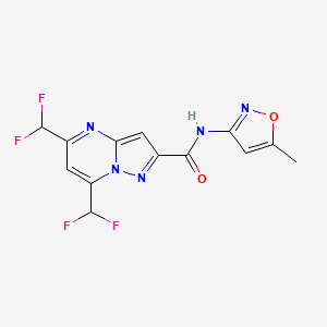 molecular formula C13H9F4N5O2 B10944686 5,7-bis(difluoromethyl)-N-(5-methyl-1,2-oxazol-3-yl)pyrazolo[1,5-a]pyrimidine-2-carboxamide 