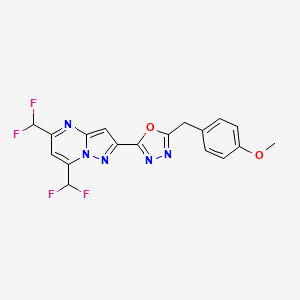 5,7-Bis(difluoromethyl)-2-[5-(4-methoxybenzyl)-1,3,4-oxadiazol-2-yl]pyrazolo[1,5-a]pyrimidine