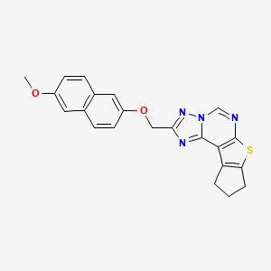 2-{[(6-Methoxy-2-naphthyl)oxy]methyl}-9,10-dihydro-8H-cyclopenta[4,5]thieno[3,2-E][1,2,4]triazolo[1,5-C]pyrimidine