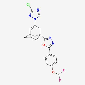 2-[3-(3-Chloro-1H-1,2,4-triazol-1-YL)-1-adamantyl]-5-[4-(difluoromethoxy)phenyl]-1,3,4-oxadiazole