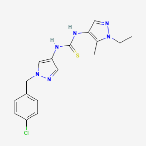 molecular formula C17H19ClN6S B10944769 1-[1-(4-chlorobenzyl)-1H-pyrazol-4-yl]-3-(1-ethyl-5-methyl-1H-pyrazol-4-yl)thiourea 