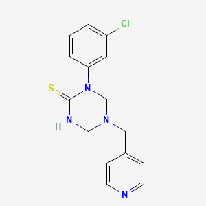 molecular formula C15H15ClN4S B10944771 1-(3-Chlorophenyl)-5-(pyridin-4-ylmethyl)-1,3,5-triazinane-2-thione 