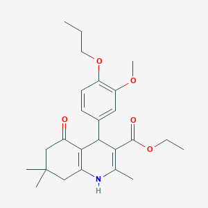 Ethyl 4-(3-methoxy-4-propoxyphenyl)-2,7,7-trimethyl-5-oxo-1,4,5,6,7,8-hexahydroquinoline-3-carboxylate