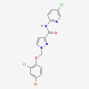 molecular formula C16H11BrCl2N4O2 B10944811 1-[(4-bromo-2-chlorophenoxy)methyl]-N-(5-chloropyridin-2-yl)-1H-pyrazole-3-carboxamide 