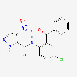 N-[4-chloro-2-(phenylcarbonyl)phenyl]-4-nitro-1H-pyrazole-3-carboxamide