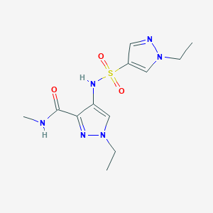 molecular formula C12H18N6O3S B10944827 1-ethyl-4-{[(1-ethyl-1H-pyrazol-4-yl)sulfonyl]amino}-N-methyl-1H-pyrazole-3-carboxamide 