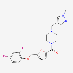 molecular formula C21H22F2N4O3 B10944839 {5-[(2,4-difluorophenoxy)methyl]furan-2-yl}{4-[(1-methyl-1H-pyrazol-4-yl)methyl]piperazin-1-yl}methanone 