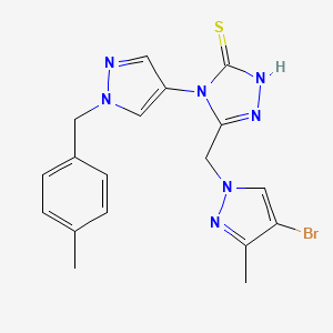 5-[(4-bromo-3-methyl-1H-pyrazol-1-yl)methyl]-4-[1-(4-methylbenzyl)-1H-pyrazol-4-yl]-4H-1,2,4-triazole-3-thiol