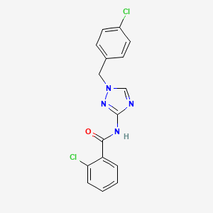 molecular formula C16H12Cl2N4O B10944857 2-chloro-N-[1-(4-chlorobenzyl)-1H-1,2,4-triazol-3-yl]benzamide 