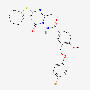 3-[(4-Bromophenoxy)methyl]-4-methoxy-N-[2-methyl-4-oxo-5,6,7,8-tetrahydro[1]benzothieno[2,3-D]pyrimidin-3(4H)-YL]benzamide