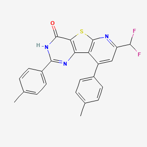 11-(difluoromethyl)-4,13-bis(4-methylphenyl)-8-thia-3,5,10-triazatricyclo[7.4.0.02,7]trideca-1(9),2(7),3,10,12-pentaen-6-one