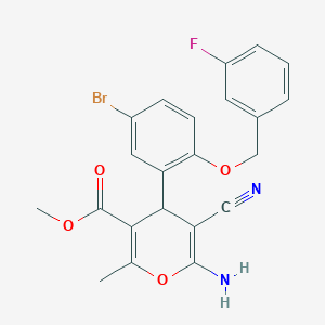 methyl 6-amino-4-{5-bromo-2-[(3-fluorobenzyl)oxy]phenyl}-5-cyano-2-methyl-4H-pyran-3-carboxylate