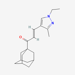 molecular formula C19H26N2O B10944938 (E)-1-(1-Adamantyl)-3-(1-ethyl-3-methyl-1H-pyrazol-4-YL)-2-propen-1-one 