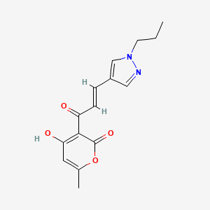 4-hydroxy-6-methyl-3-[(2E)-3-(1-propyl-1H-pyrazol-4-yl)prop-2-enoyl]-2H-pyran-2-one