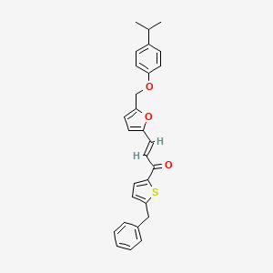 molecular formula C28H26O3S B10944957 (2E)-1-(5-benzylthiophen-2-yl)-3-(5-{[4-(propan-2-yl)phenoxy]methyl}furan-2-yl)prop-2-en-1-one 