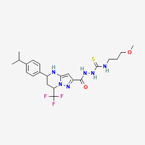 N-(3-methoxypropyl)-2-({5-[4-(propan-2-yl)phenyl]-7-(trifluoromethyl)-4,5,6,7-tetrahydropyrazolo[1,5-a]pyrimidin-2-yl}carbonyl)hydrazinecarbothioamide