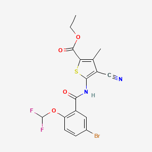 Ethyl 5-({[5-bromo-2-(difluoromethoxy)phenyl]carbonyl}amino)-4-cyano-3-methylthiophene-2-carboxylate