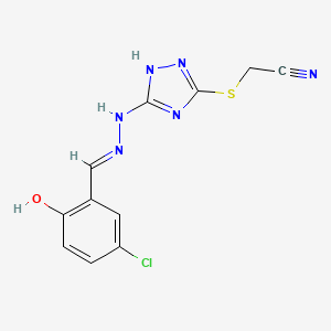 molecular formula C11H9ClN6OS B10944989 ({5-[(2E)-2-(5-chloro-2-hydroxybenzylidene)hydrazinyl]-4H-1,2,4-triazol-3-yl}sulfanyl)acetonitrile 