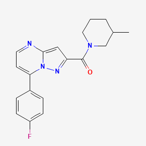 [7-(4-Fluorophenyl)pyrazolo[1,5-a]pyrimidin-2-yl](3-methylpiperidino)methanone