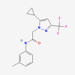 2-[5-cyclopropyl-3-(trifluoromethyl)-1H-pyrazol-1-yl]-N-(3-methylphenyl)acetamide