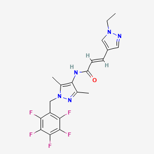 (2E)-N-[3,5-dimethyl-1-(pentafluorobenzyl)-1H-pyrazol-4-yl]-3-(1-ethyl-1H-pyrazol-4-yl)prop-2-enamide