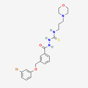 molecular formula C22H27BrN4O3S B10945020 2-({3-[(3-bromophenoxy)methyl]phenyl}carbonyl)-N-[3-(morpholin-4-yl)propyl]hydrazinecarbothioamide 