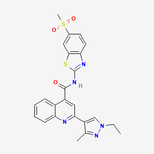 2-(1-ethyl-3-methyl-1H-pyrazol-4-yl)-N-[6-(methylsulfonyl)-1,3-benzothiazol-2-yl]quinoline-4-carboxamide