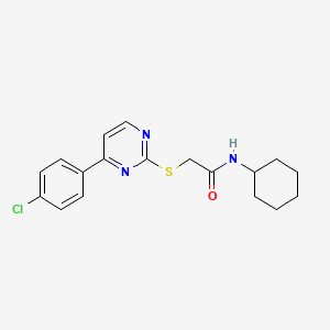 2-{[4-(4-chlorophenyl)pyrimidin-2-yl]sulfanyl}-N-cyclohexylacetamide