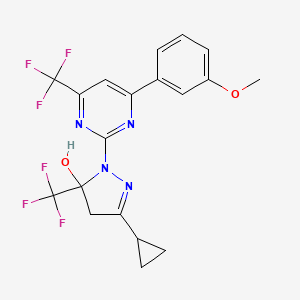 3-cyclopropyl-1-[4-(3-methoxyphenyl)-6-(trifluoromethyl)pyrimidin-2-yl]-5-(trifluoromethyl)-4,5-dihydro-1H-pyrazol-5-ol