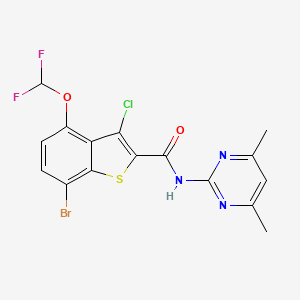 7-bromo-3-chloro-4-(difluoromethoxy)-N-(4,6-dimethylpyrimidin-2-yl)-1-benzothiophene-2-carboxamide