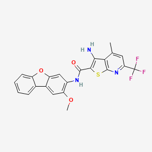 3-Amino-N~2~-(2-methoxydibenzo[B,D]furan-3-YL)-4-methyl-6-(trifluoromethyl)thieno[2,3-B]pyridine-2-carboxamide