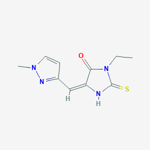 (5E)-3-ethyl-5-[(1-methyl-1H-pyrazol-3-yl)methylidene]-2-thioxoimidazolidin-4-one