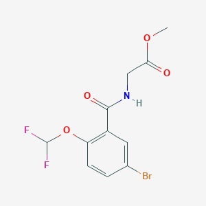 molecular formula C11H10BrF2NO4 B10945180 Methyl 2-{[5-bromo-2-(difluoromethoxy)benzoyl]amino}acetate 