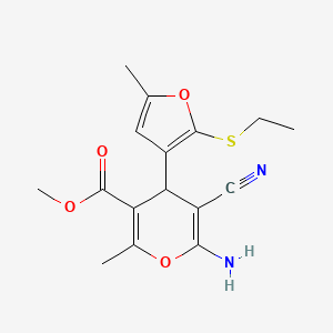 methyl 6-amino-5-cyano-4-[2-(ethylsulfanyl)-5-methylfuran-3-yl]-2-methyl-4H-pyran-3-carboxylate