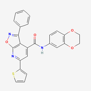 N-(2,3-dihydro-1,4-benzodioxin-6-yl)-3-phenyl-6-(thiophen-2-yl)[1,2]oxazolo[5,4-b]pyridine-4-carboxamide