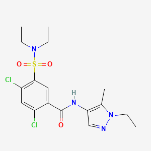 molecular formula C17H22Cl2N4O3S B10945267 2,4-dichloro-5-(diethylsulfamoyl)-N-(1-ethyl-5-methyl-1H-pyrazol-4-yl)benzamide 