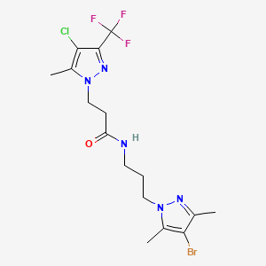 N-[3-(4-bromo-3,5-dimethyl-1H-pyrazol-1-yl)propyl]-3-[4-chloro-5-methyl-3-(trifluoromethyl)-1H-pyrazol-1-yl]propanamide