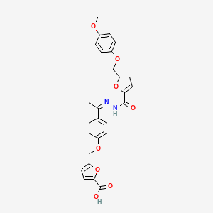 5-[(4-{(1Z)-1-[2-({5-[(4-methoxyphenoxy)methyl]furan-2-yl}carbonyl)hydrazinylidene]ethyl}phenoxy)methyl]furan-2-carboxylic acid