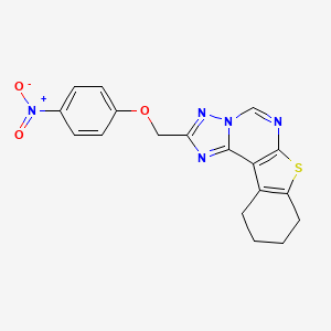 molecular formula C18H15N5O3S B10945294 2-[(4-Nitrophenoxy)methyl]-8,9,10,11-tetrahydro[1]benzothieno[3,2-e][1,2,4]triazolo[1,5-c]pyrimidine 