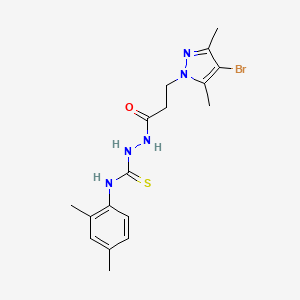 2-[3-(4-bromo-3,5-dimethyl-1H-pyrazol-1-yl)propanoyl]-N-(2,4-dimethylphenyl)hydrazinecarbothioamide