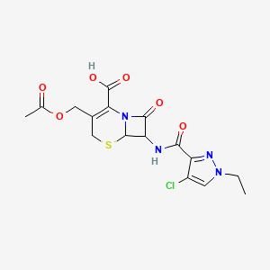 3-[(acetyloxy)methyl]-7-{[(4-chloro-1-ethyl-1H-pyrazol-3-yl)carbonyl]amino}-8-oxo-5-thia-1-azabicyclo[4.2.0]oct-2-ene-2-carboxylic acid