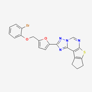 2-{5-[(2-Bromophenoxy)methyl]-2-furyl}-9,10-dihydro-8H-cyclopenta[4,5]thieno[3,2-E][1,2,4]triazolo[1,5-C]pyrimidine