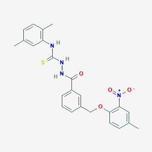 N-(2,5-dimethylphenyl)-2-({3-[(4-methyl-2-nitrophenoxy)methyl]phenyl}carbonyl)hydrazinecarbothioamide