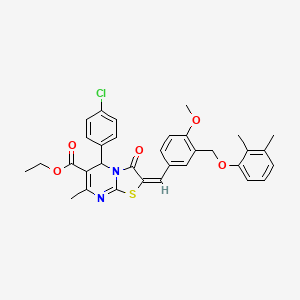 ethyl (2E)-5-(4-chlorophenyl)-2-{3-[(2,3-dimethylphenoxy)methyl]-4-methoxybenzylidene}-7-methyl-3-oxo-2,3-dihydro-5H-[1,3]thiazolo[3,2-a]pyrimidine-6-carboxylate