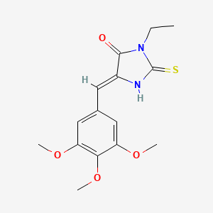 molecular formula C15H18N2O4S B10945351 (5Z)-3-ethyl-2-thioxo-5-(3,4,5-trimethoxybenzylidene)imidazolidin-4-one 