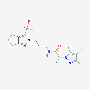 2-(4-chloro-3,5-dimethyl-1H-pyrazol-1-yl)-N-{3-[3-(trifluoromethyl)-5,6-dihydrocyclopenta[c]pyrazol-2(4H)-yl]propyl}propanamide